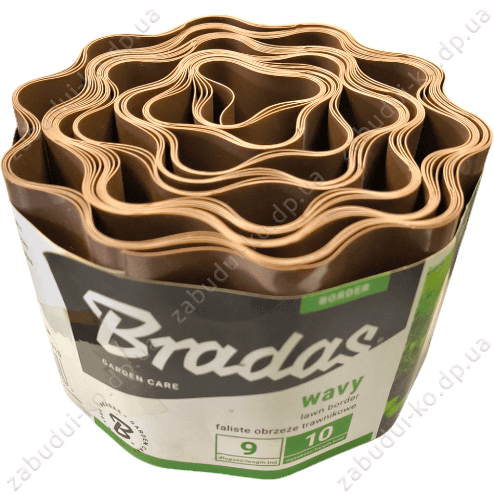 Бордюр хвилястий Bradas 9м х 10см Коричневий Бордюр хвилястий Bradas 9м х 10см Коричневий