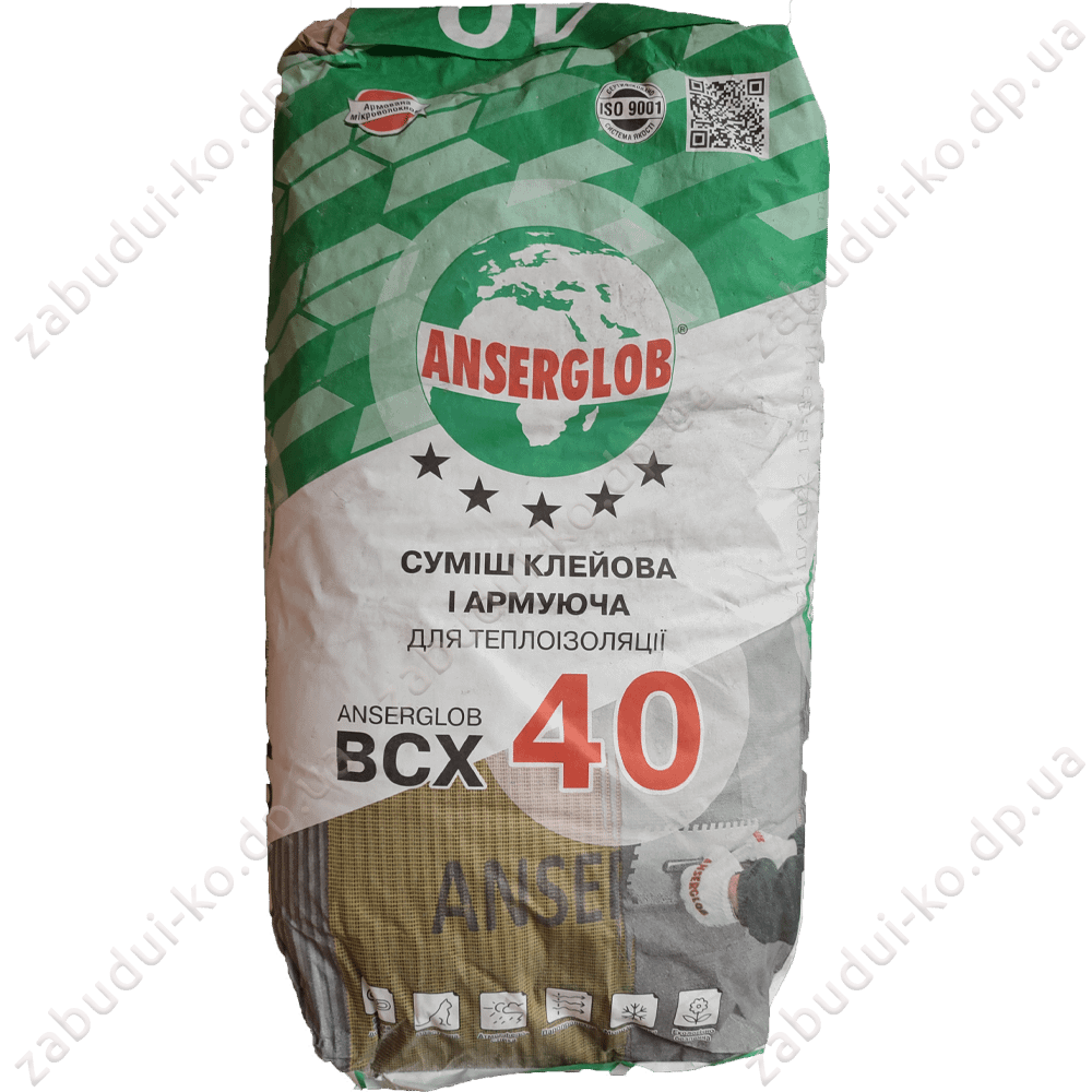 Клей для теплоізоляції Anserglob BCX-40 25кг Клей для теплоізоляції Anserglob BCX-40 25кг